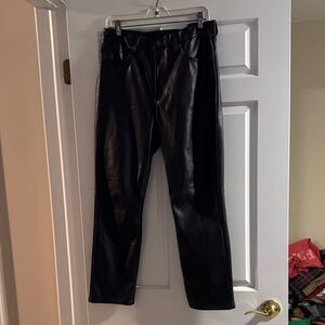 GAP Black Faux Leather Pants